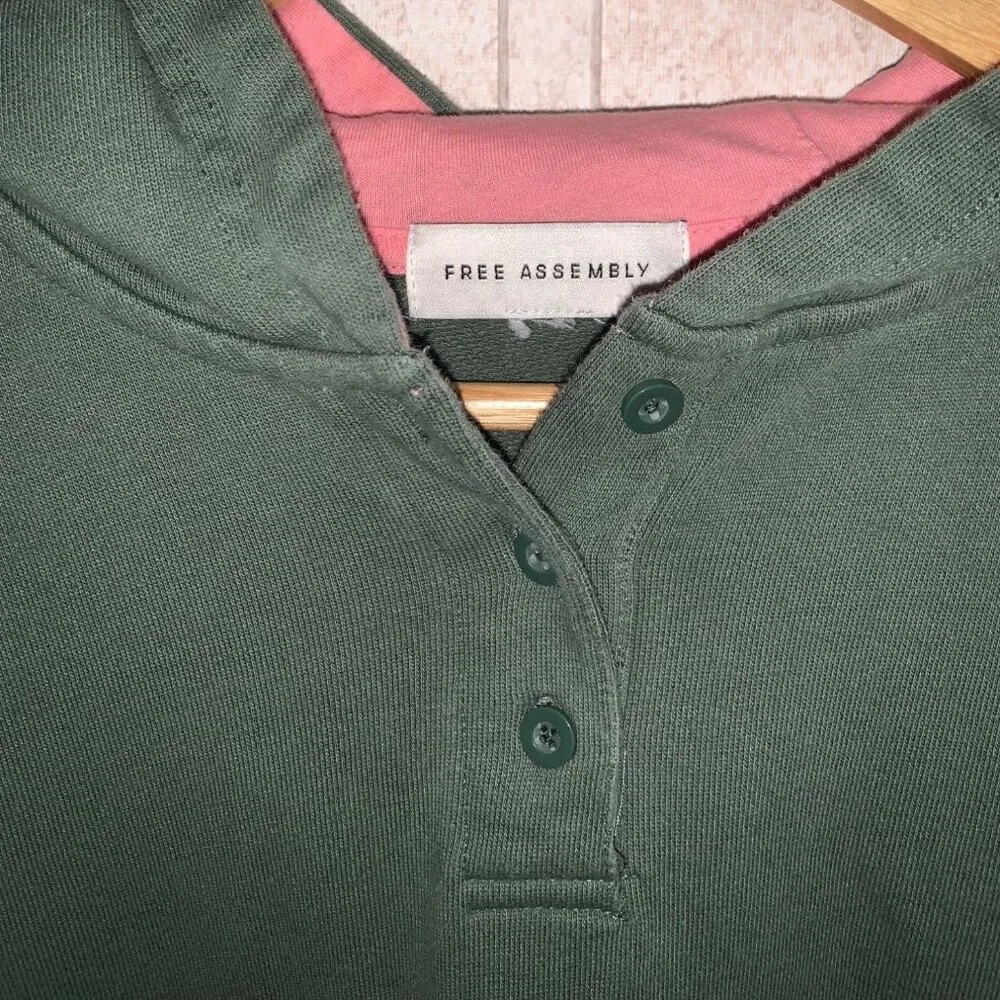 Free Assembly Girls‎ Long Hoodie Dress Pink/Green XXL